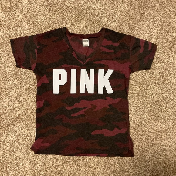 PINK Victoria's Secret Tops - Victoria’s Secret Pink camo logo tee